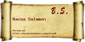 Bacsa Salamon névjegykártya